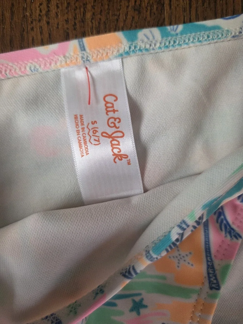 New Cat & Jack Girls Small 6/7 Tropical Swim Bottoms